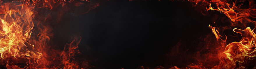 fire in the fireplace, fiery background or wallpaper