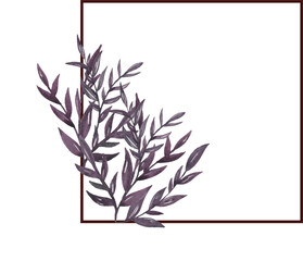 Frame Bouquet of Flowers Botanical Watercolor