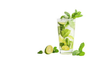 mojito cocktail isolated on isolated transparent background