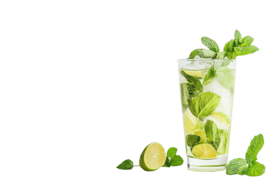 mojito cocktail isolated on isolated transparent background