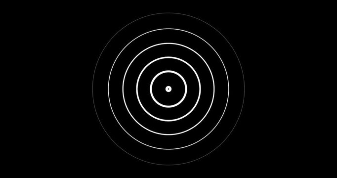 circle increases from the center, turns into a ring, and disappears