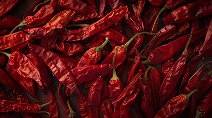 A highresolution image of dried red chili peppers