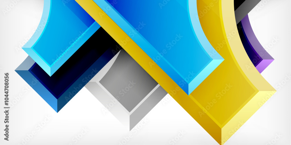 Poster Geometric design abstract background - circles and triangles