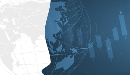 network connection. World map point and line composition concept of global business. Vector Illustration
