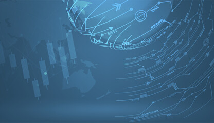 network connection. World map point and line composition concept of global business. Vector Illustration