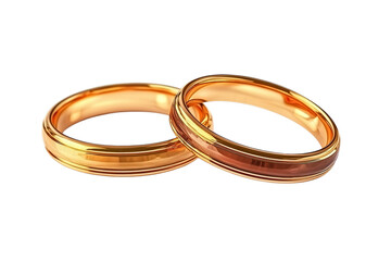wedding rings on isolated transparent background