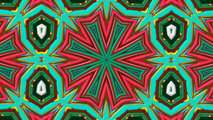Abstract colorful psychedelic mandala kaleidoscope background pattern for a summer music festival
