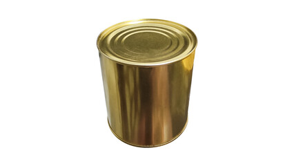 golden tin can top view with transparent background