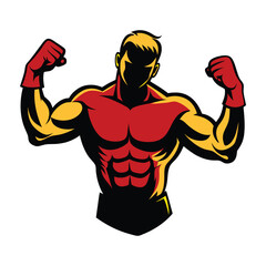 A silhouette of a boxer in a fighting stance, fists raised and ready for action.