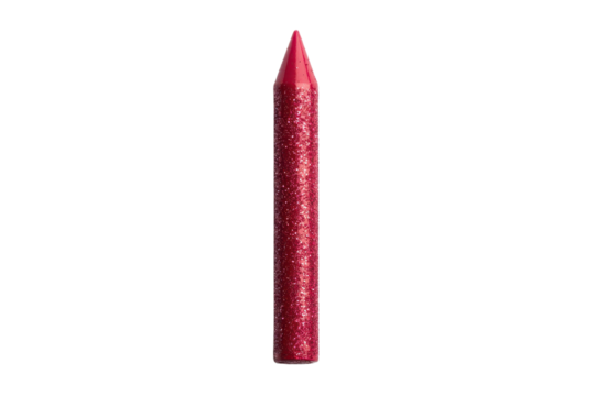 Glossy red glitter crayon on white isolated background. - Powered by Adobe