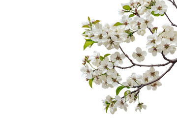 white cherry blossom on isolated transparent background