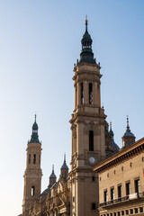 Obraz premium Cathedral-Basilica of Our Lady of the Pillar in, Basilica, Zaragoza, Spain