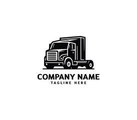 Vector truck silhouette abstract logo. Freight, delivery  industry, symbol. Logistics company logo