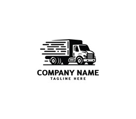 Vector truck silhouette abstract logo. Freight, delivery  industry, symbol. Logistics company logo