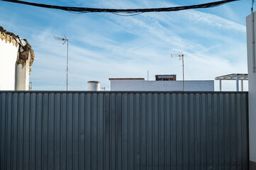 Rooftop antennas and buildings in Conil de la Frontera, Spain