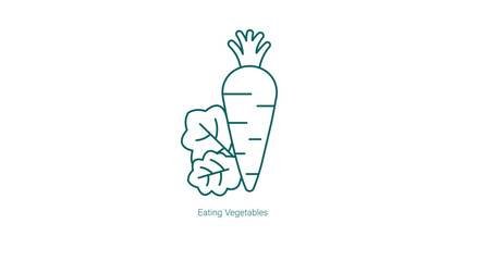 Eating Vegetables Vector Icon for a Balanced Diet