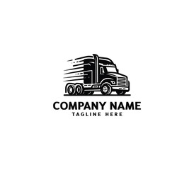 Vector truck silhouette abstract logo. Freight, delivery  industry, symbol. Logistics company logo