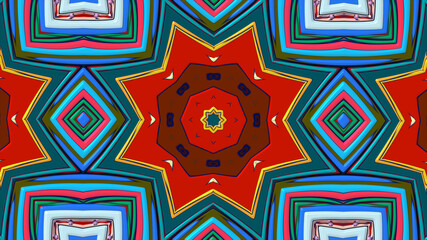 Abstract colorful psychedelic mandala kaleidoscope background pattern for a summer music festival
