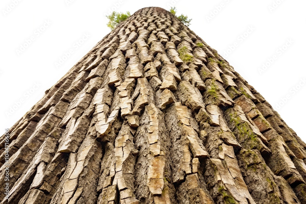 Poster tilted angle tree trunks isolated on white background