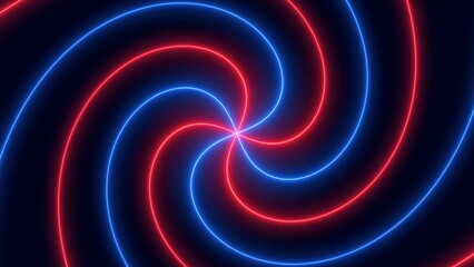 Neon Spiral Pattern with Red and Blue Lines background