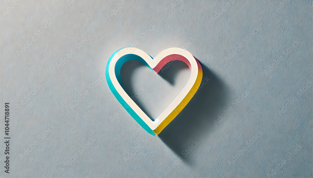 Poster vibrant heart symbol representing love and connection in minimalist design