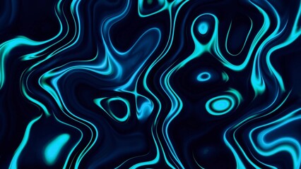 Abstract Blue and Black Fluid Art Pattern