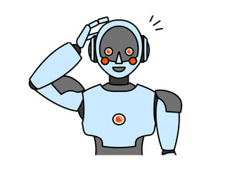 シンプルなアンドロイド型ロボットのイラスト