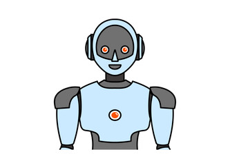 Fototapeta premium シンプルなアンドロイド型ロボットのイラスト