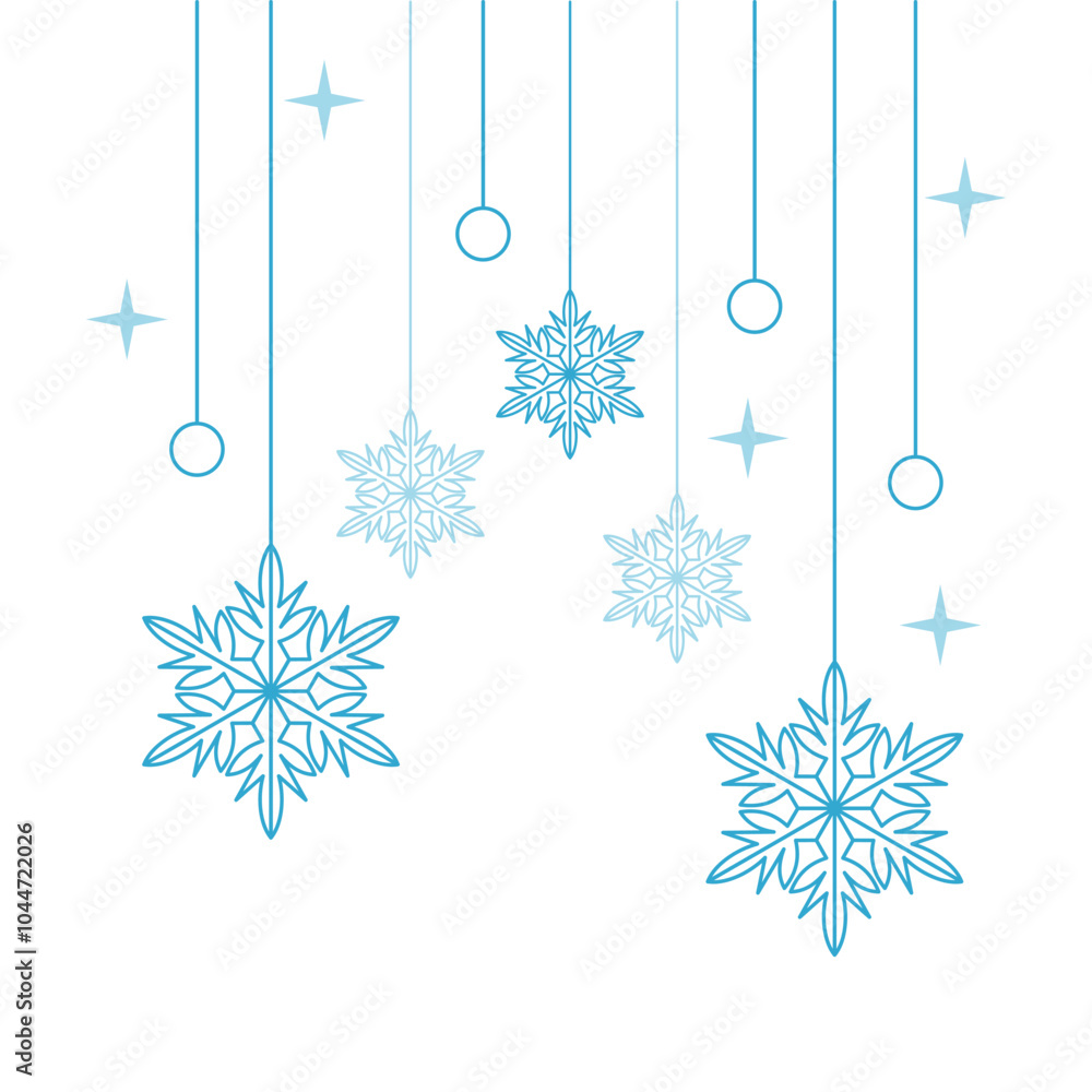 Canvas Prints Christmas Snowflake Border Decoration