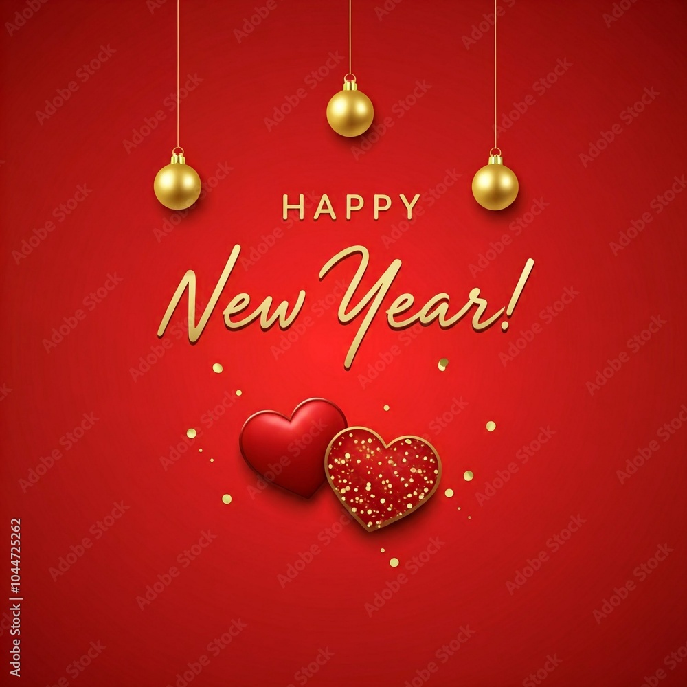 Fototapete happy new year 2025 3d render typography calligraphy typescript background banner illustrations