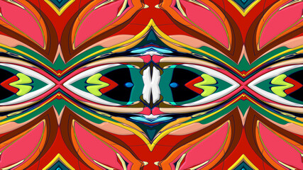 Abstract colorful psychedelic mandala kaleidoscope background pattern for a summer music festival
