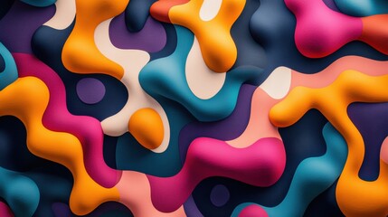 Vibrant layered abstract patterns in colorful textures