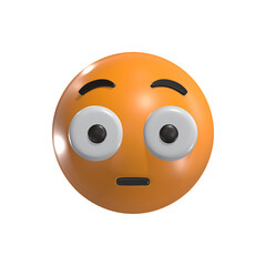Flushed Face Model 3D Emoticon Icon