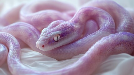 Fototapeta premium Snake, the symbol of 2025, with copy space