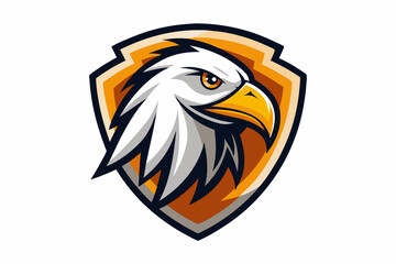 Eagle head logo, eagle face shield badge and Buzzard icons vector art on a white background.