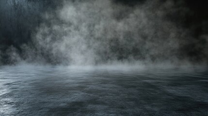 Naklejka premium Dark concrete floor texture featuring mist or fog