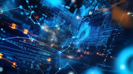 Obraz premium Abstract digital data and network connections.