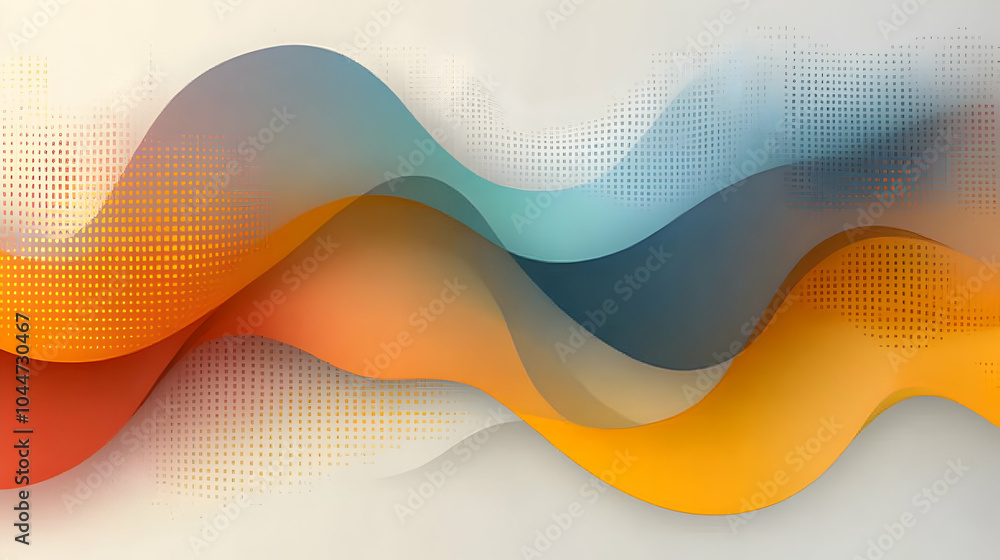 Poster abstract wavy background with gradient colors.