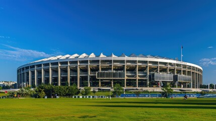 The stadium is famous for its modern architecture and very large spectator capacity.