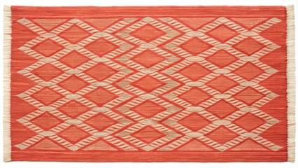 Vibrant Coral Flat Weave Rug in Scandinavian Style Perfect for Modern Home Decor and Interiors