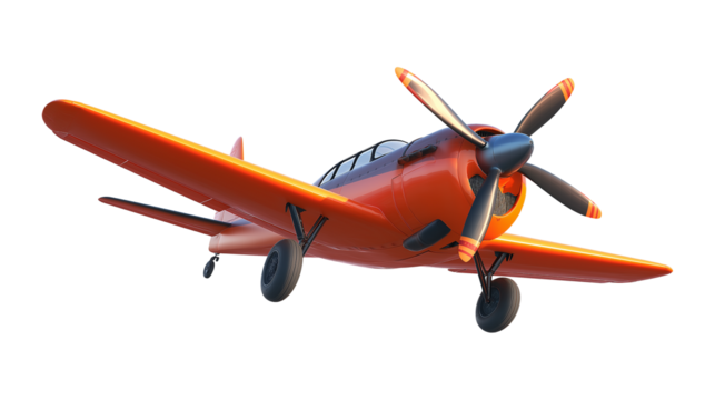 Airplane plane flight propeller jet in PNG isolated on a transparent background