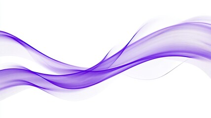 Naklejka premium Abstract Purple Flowing Wave Lines on White, Abstract image showcasing smooth, flowing purple wave-like lines against a white background, conveying movement and an elegant, fluid design.