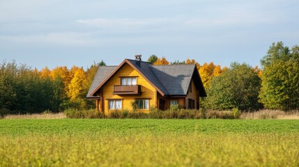 Obraz premium Cozy Countryside House with Clean Lines and Ambiance