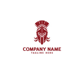 Vector spartan helmet logo design. Warrior helmet template. Creative sparta logo. Minimalist spartan