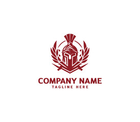 Vector spartan helmet logo design. Warrior helmet template. Creative sparta logo. Minimalist spartan