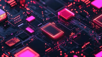 Obraz premium Abstract Neon Technology Background with High Contrast