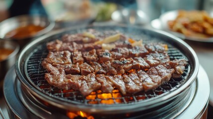 Authentic Indoor BBQ Grilling with Natural Lighting