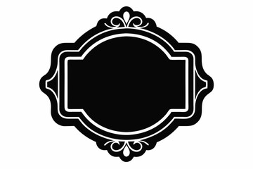Frame Silhouette, Vintage Frame Black Silhouette, Antique Frame Vector illustration