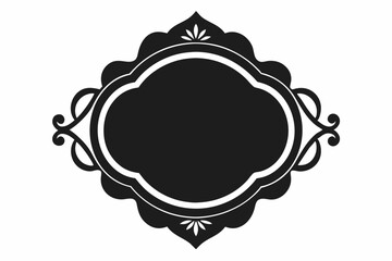 Frame Silhouette, Vintage Frame Black Silhouette, Antique Frame Vector illustration