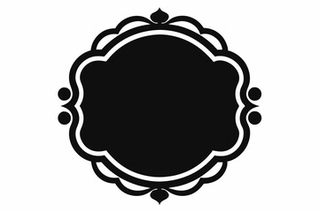 Frame Silhouette, Vintage Frame Black Silhouette, Antique Frame Vector illustration